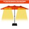 Costway 15Ft Patio Double-Sided Solar LED Market Umbrella Crank Base Beige/Tan/Orange/Burgundy/Gray/Turquoise